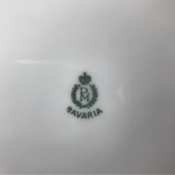 PM Bavaria Transferware Blush Pink White Roses Platter 9.5”x9” EVC - Picture 4 of 12